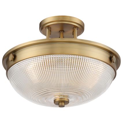 Quoizel - Kiinteä kattokruunu MANTLE 2xE27/60W/230V messinki