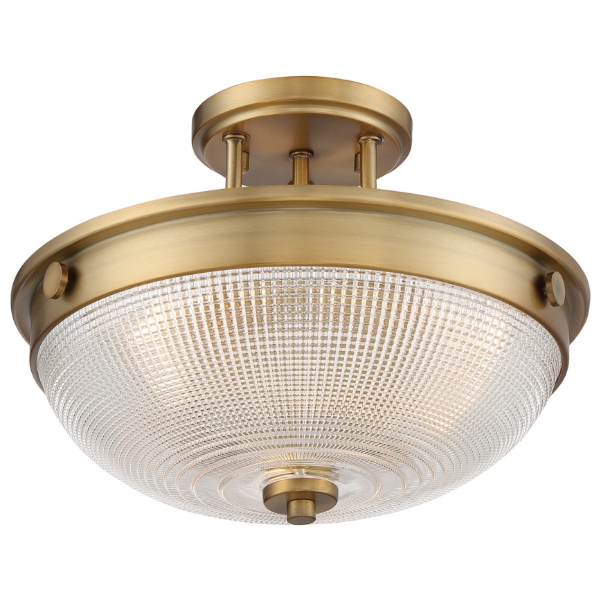 Quoizel - Kiinteä kattokruunu MANTLE 2xE27/60W/230V messinki