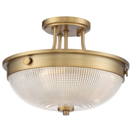Quoizel - Kiinteä kattokruunu MANTLE 2xE27/60W/230V messinki