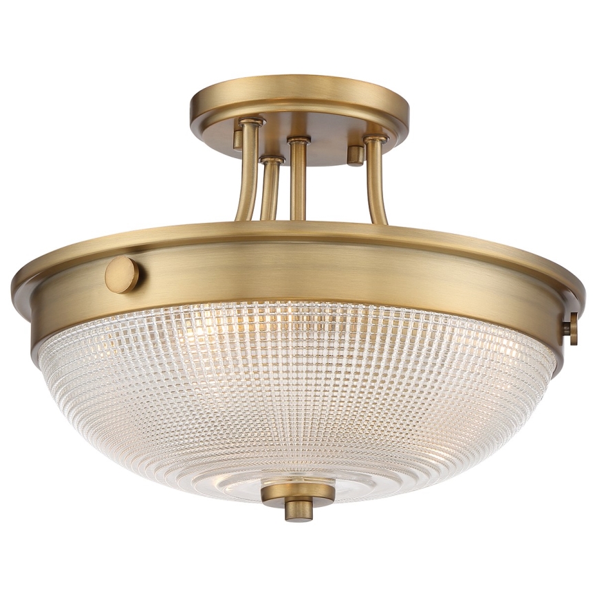 Quoizel - Kiinteä kattokruunu MANTLE 2xE27/60W/230V messinki