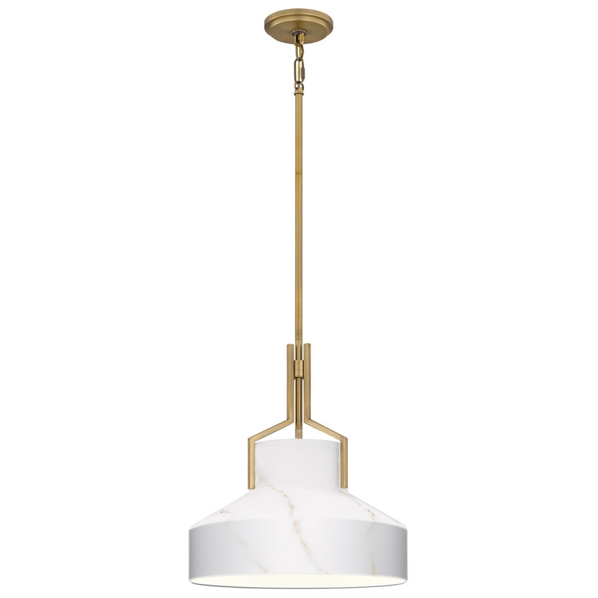 Quoizel - Riippuvalaisin varrella BRECKEN 2xE27/60W/230V kultainen/marmorikoriste