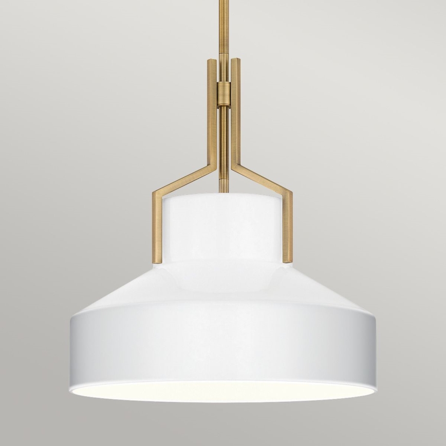 Quoizel - riippuvalaisin tangolla BRECKEN 2xE27/60W/230V kultainen/valkoinen