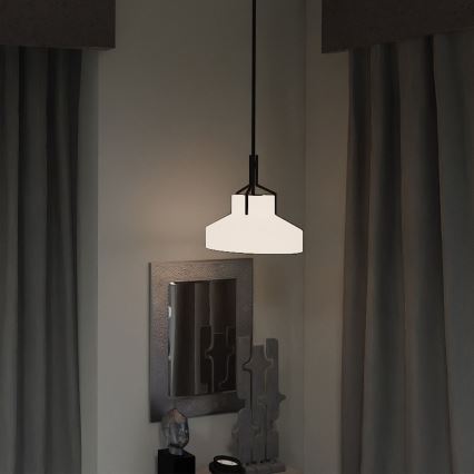 Quoizel - BRECKEN kattokruunu sauvalla 2xE27/60W/230V musta/marmorikuvio
