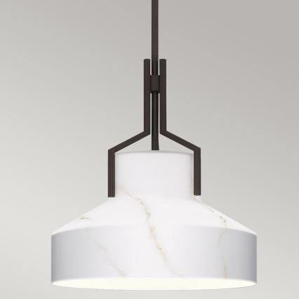 Quoizel - BRECKEN kattokruunu sauvalla 2xE27/60W/230V musta/marmorikuvio