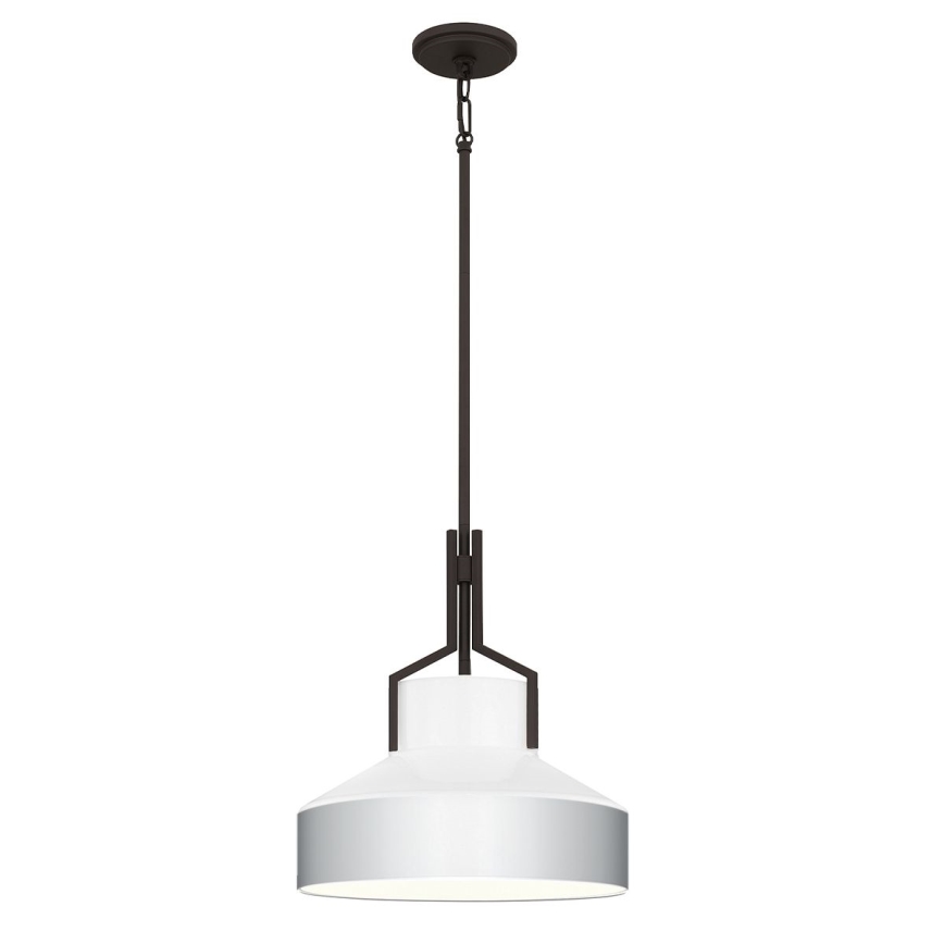 Quoizel - BRECKEN kattokruunu sauvarakenteella 2xE27/60W/230V musta/valkoinen