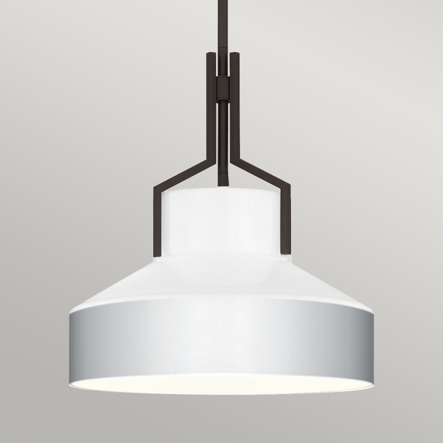 Quoizel - BRECKEN kattokruunu sauvarakenteella 2xE27/60W/230V musta/valkoinen