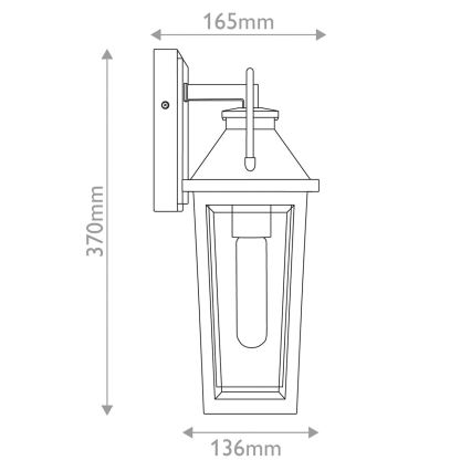 Quoizel - Ulkoseinävalaisin BUCKLEY 1xE27/40W/230V IP44 musta
