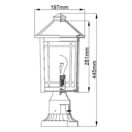Quoizel - Ulkovalaisin CEDAR POINT 1xE27/60W/230V IP44