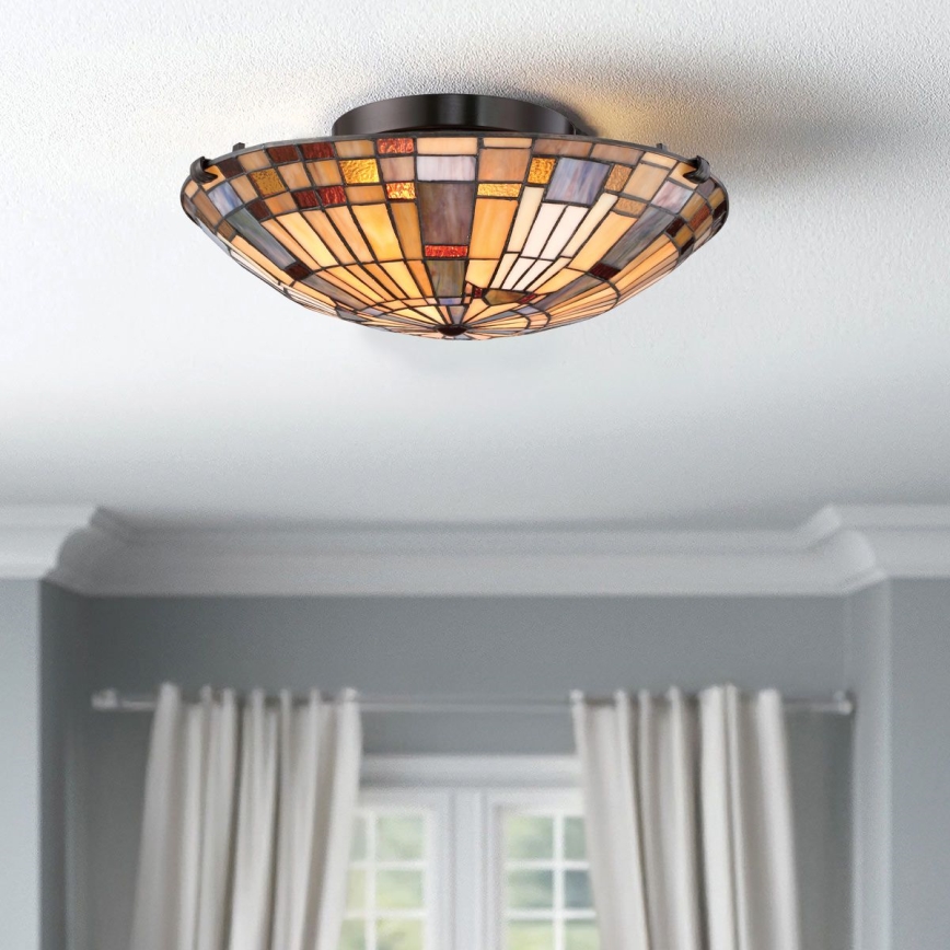 Quoizel - Kattovalo INGLENOOK 2xE27/60W/230V halkaisija 40,7 cm