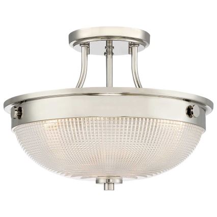 Quoizel - Kiinteä kattokruunu MANTLE 2xE27/60W/230V kiiltävä kromi