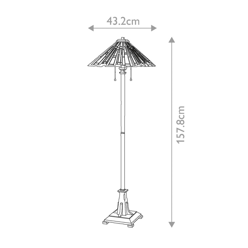Quoizel - Lattialamppu MAYBECK 2xE27/60W/230V