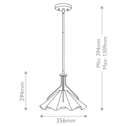 Quoizel - Riippukattokruunu MEJIA 1xE27/60W/230V halkaisija 35,6 cm messinki