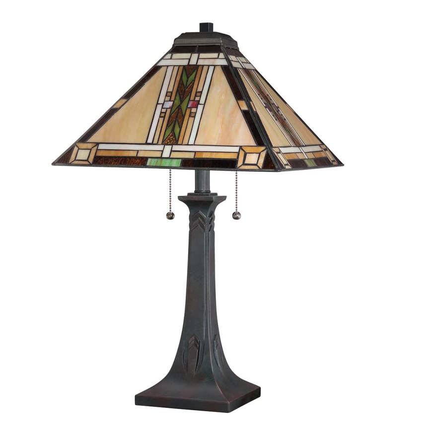 Quoizel - Tiffany-pöytälamppu NAVAJO 2xE27/60W/230V