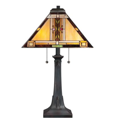 Quoizel - Tiffany-pöytälamppu NAVAJO 2xE27/60W/230V