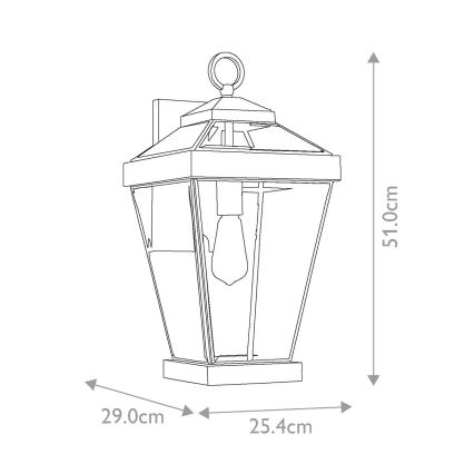 Quoizel - Ulkoseinävalaisin RAVINE 1xE27/60W/230V IP44 ruskea