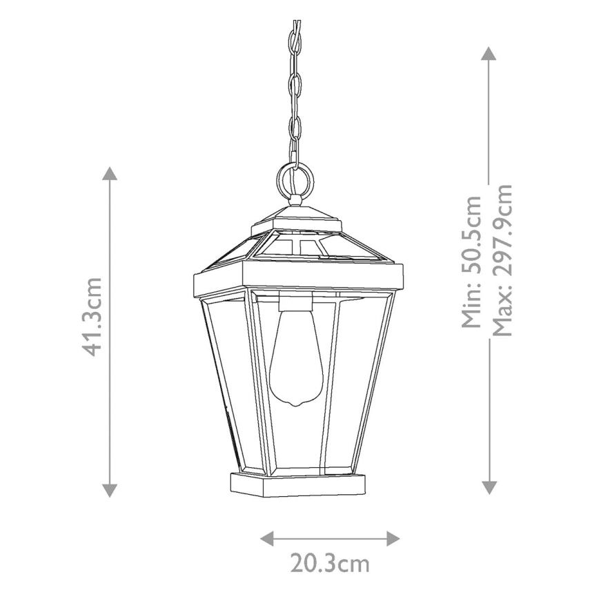 Quoizel - Ulkokattokruunu ketjulla RAVINE 1xE27/60W/230V IP23 ruskea