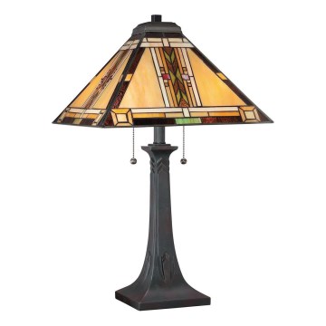 Quoizel - Tiffany-pöytälamppu NAVAJO 2xE27/60W/230V