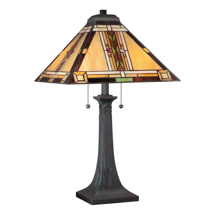 Quoizel - Tiffany-pöytälamppu NAVAJO 2xE27/60W/230V