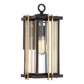 Quoizel - Ulkoseinävalaisin GOLDENROD 1xE27/100W/230V IP44 musta/kulta