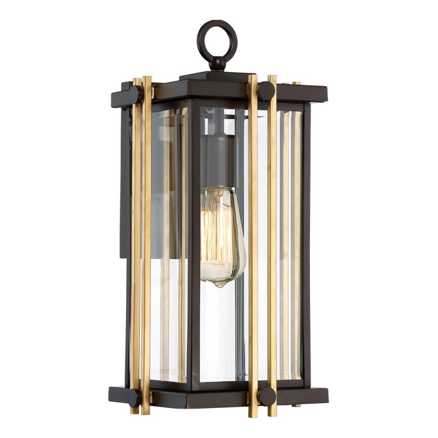 Quoizel - Ulkoseinävalaisin GOLDENROD 1xE27/100W/230V IP44 musta/kulta