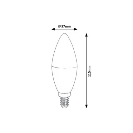 Rabalux - LED RGB Himmennettävä polttimo C37 E14/5W/230V Wi-Fi 3000-6500K