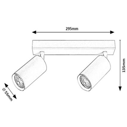 Rabalux - Katon kohdevalo 2xGU10/25W/230V valkoinen