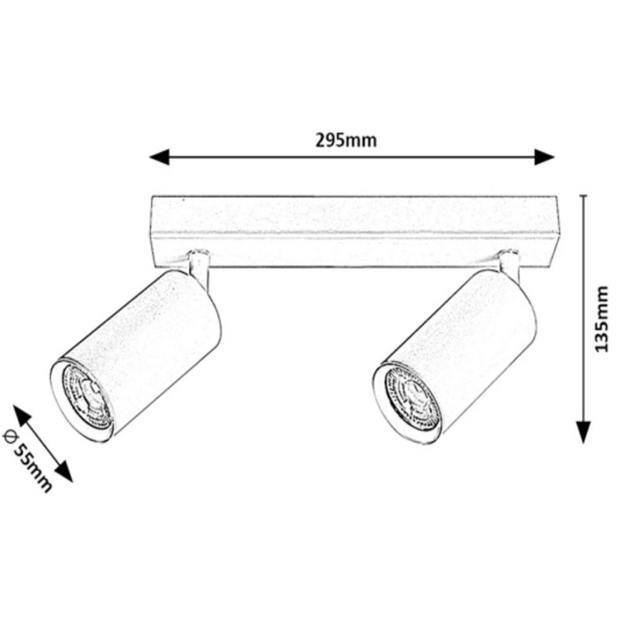 Rabalux - Katon kohdevalo 2xGU10/25W/230V musta