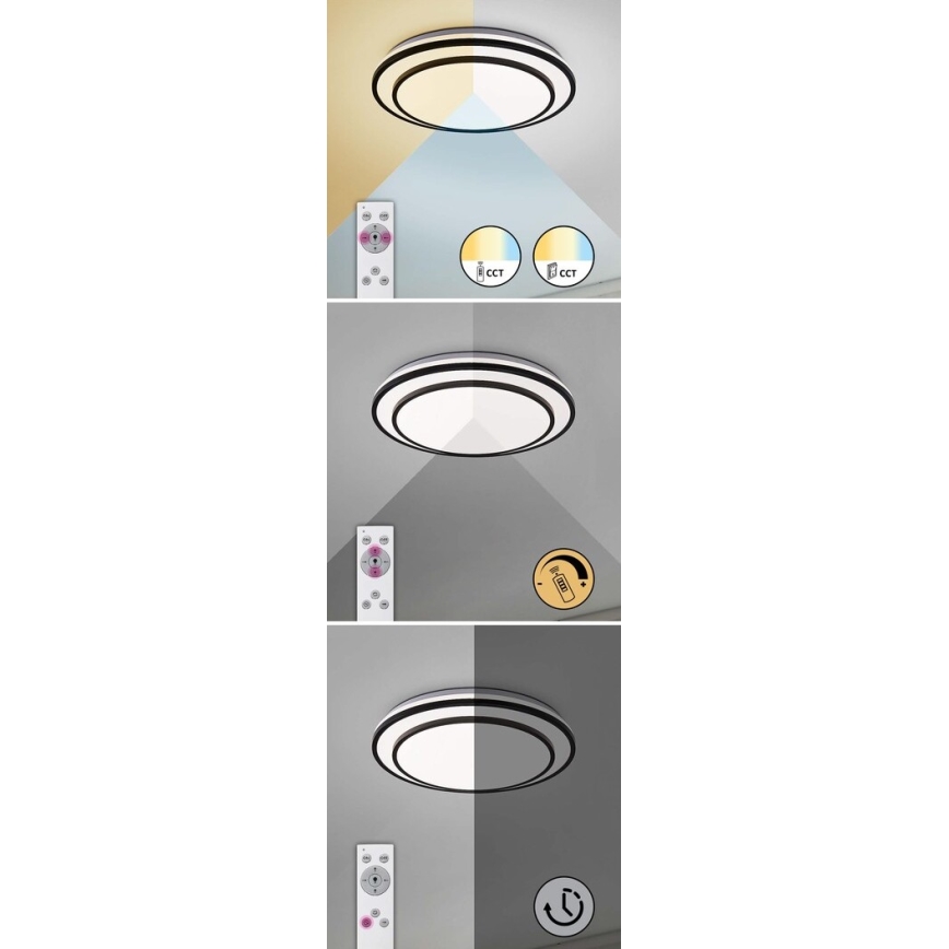 Rabalux - LED Himmennettävä kattovalo LED/40W/230V 3000-6500K musta + kaukosäädin