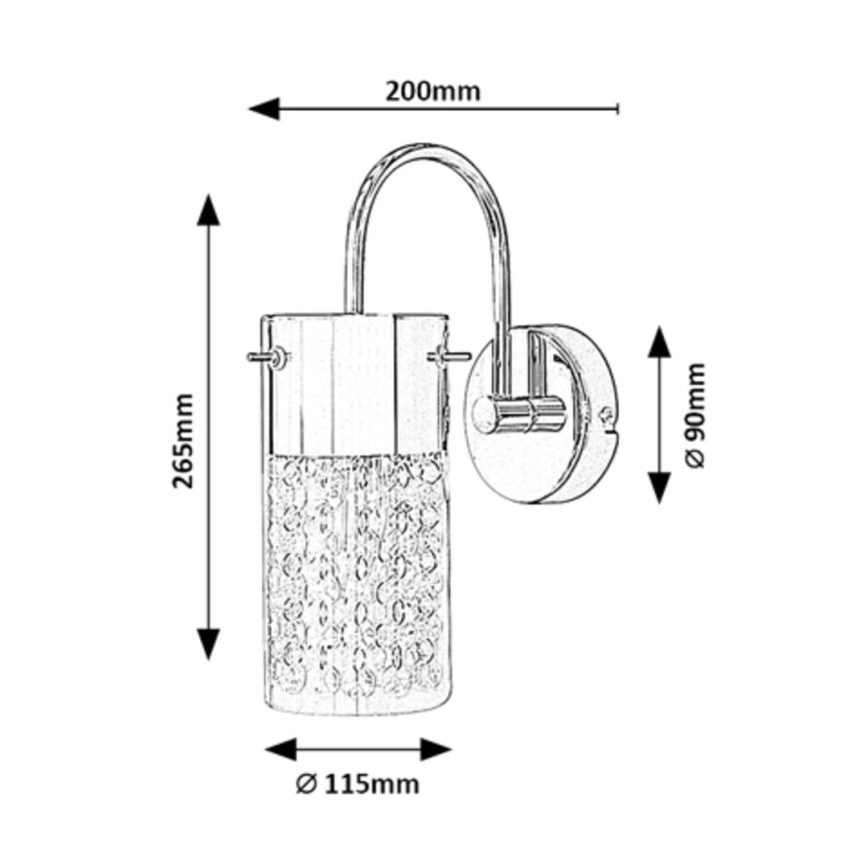 Rabalux - Kylpyhuoneen seinävalaisin 1xE14/40W/230V IP44 kiiltävä kromi