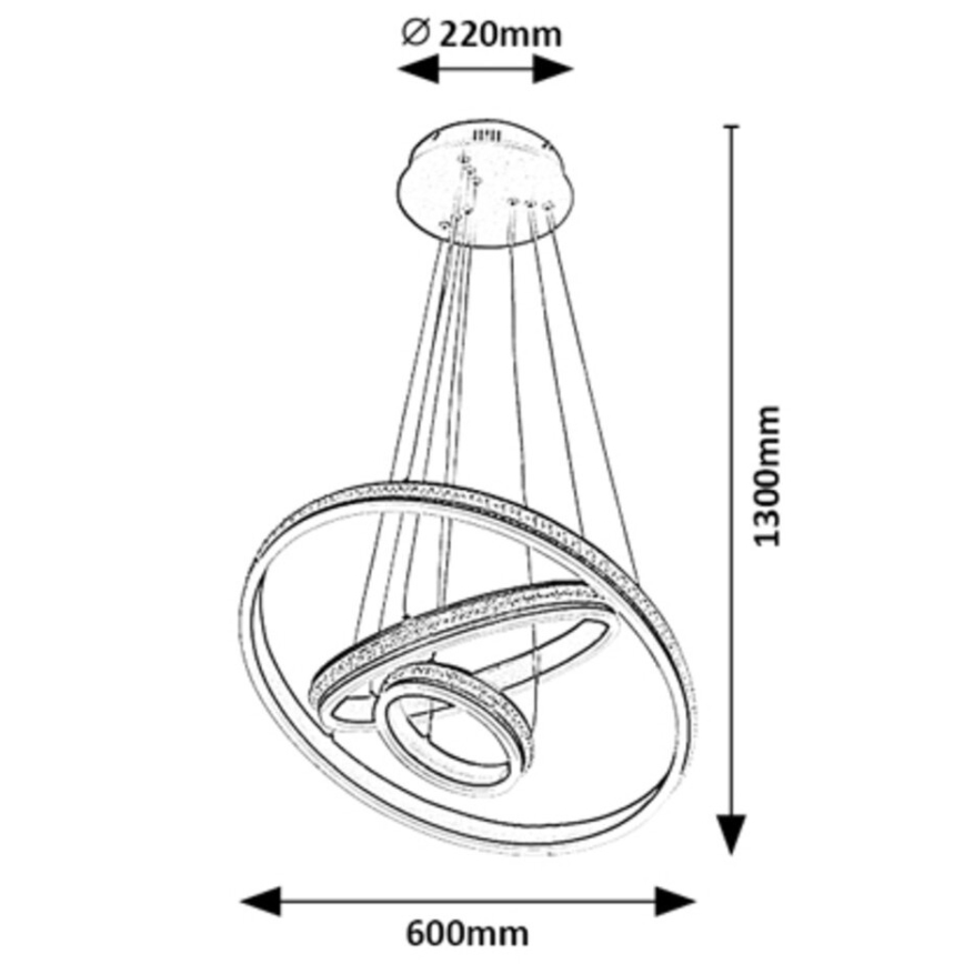 Rabalux - LED-kattokruunu johdossa LED/75W/230V
