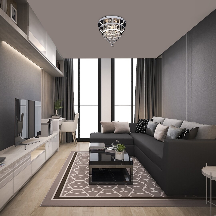Rabalux 2237 - pinta-asennettava kristallikattokruunu PALLAS LED/32W/230V + 3xE14/40W