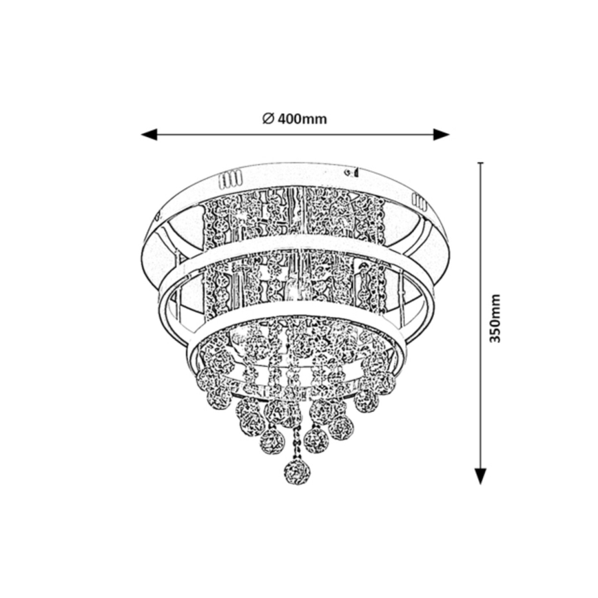 Rabalux 2237 - pinta-asennettava kristallikattokruunu PALLAS LED/32W/230V + 3xE14/40W