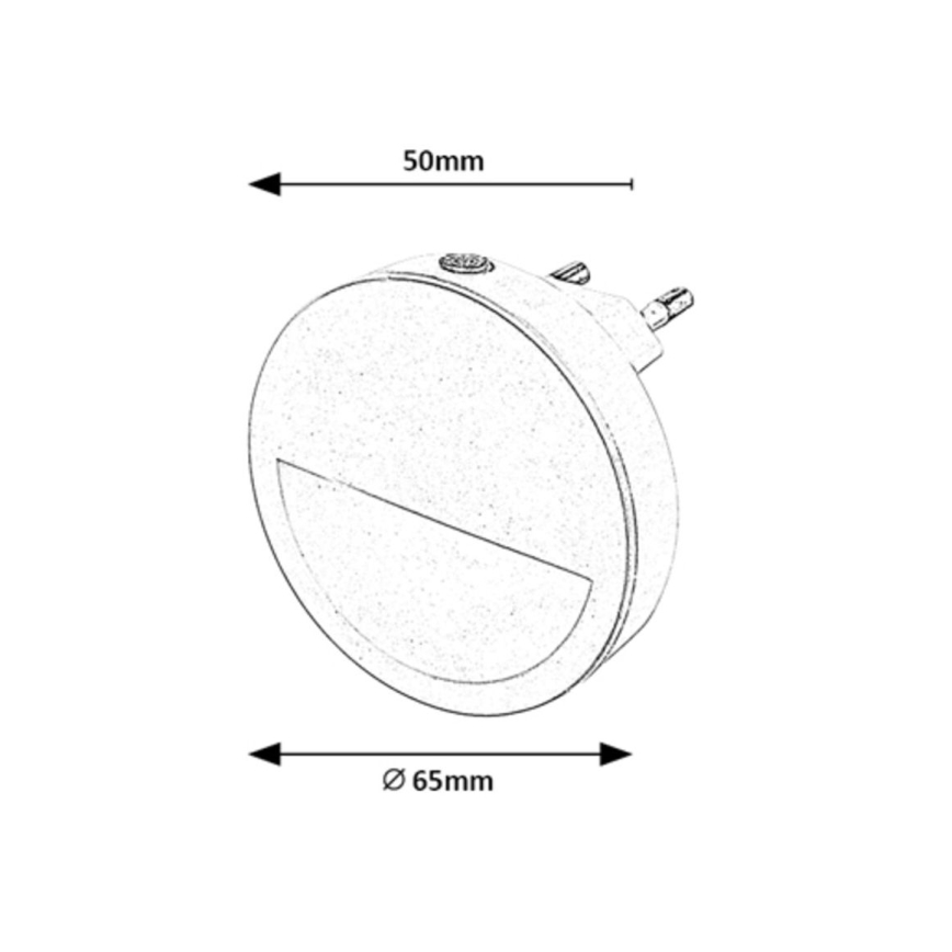 Rabalux - LED Yövalo hämärätunnistimella LED/0,5W/230V 3000K halkaisija 65 mm