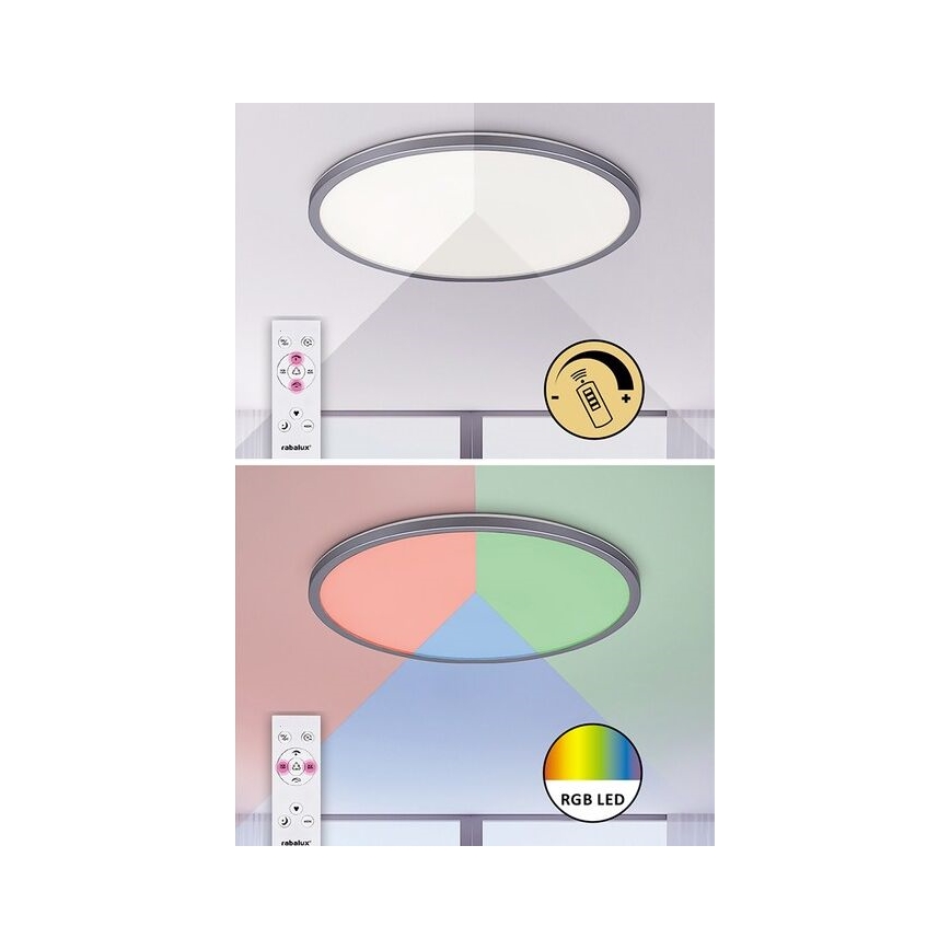 Rabalux - Himmennettävä LED-RGB-kattovalaisin LED/22W/230V Wi-Fi Tuya + kauko-ohjaus