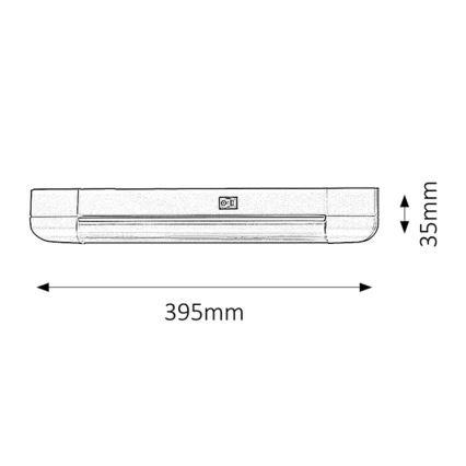 Rabalux - Kaapin alla oleva valo BAND LIGHT 1xG13/10W/230V 39,5 cm hopea
