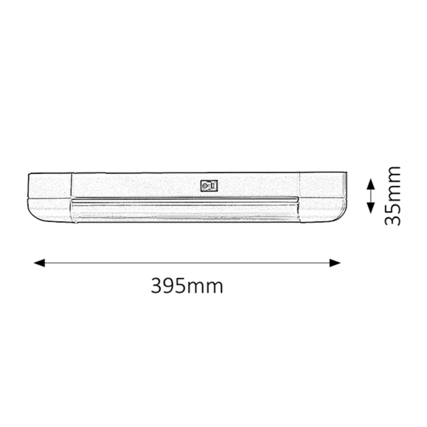 Rabalux - Kaapin alla oleva valo BAND LIGHT 1xG13/10W/230V 39,5 cm hopea