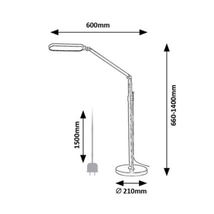 Rabalux - LED Himmennettävä kosketus lattialamppu LED/13W/230V 3000-6000K musta