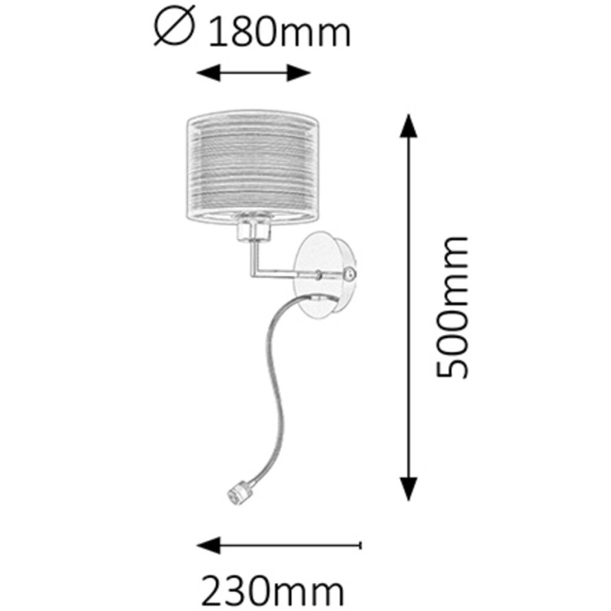 Rabalux - Seinävalaisin E27/60W + LED/1W