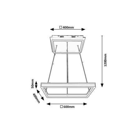 Rabalux - LED-kattokruunu johdossa LED/60W/230V