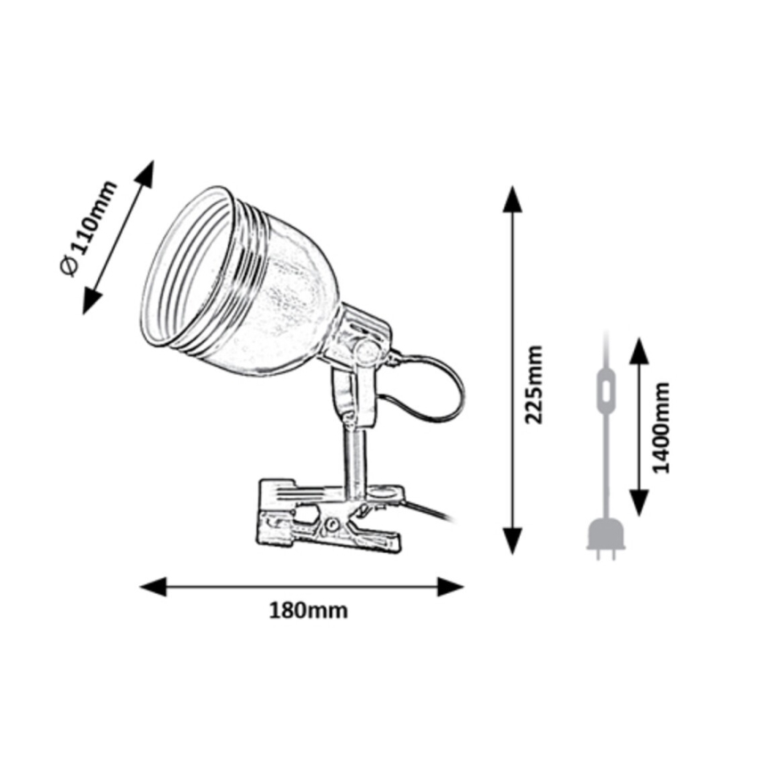 Rabalux 3093 - Kohdevalo klipsillä 1xE14/25W/230V beige