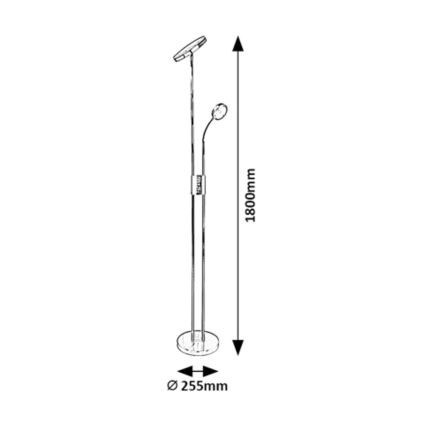 Rabalux - LED Himmennettävä lattialamppu LED/18,5W/230V + LED/4,5W mattakromi