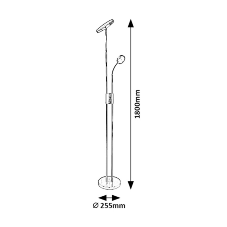 Rabalux - LED Himmennettävä lattialamppu LED/18,5W/230V + LED/4,5W musta