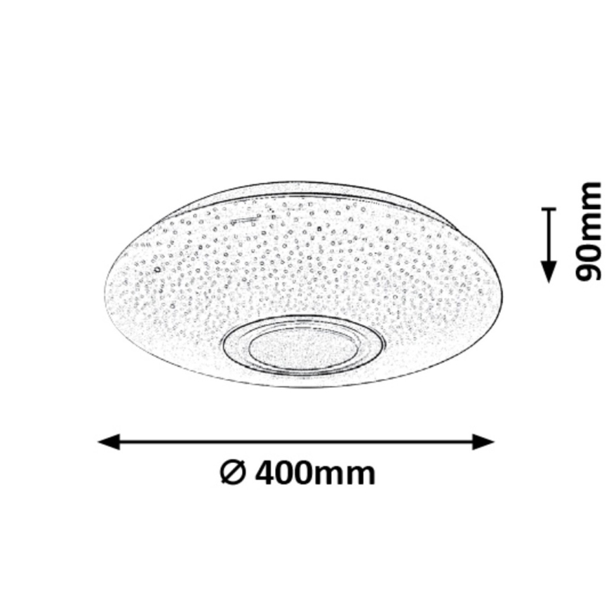 Rabalux - LED RGB Himmennettävä kattovalo kaiuttimella LED/24W/230V Wi-Fi Tuya + kauko-ohjaus
