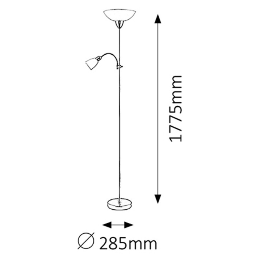 Rabalux - Lattialamppu 1xE27/60W+E14/40W