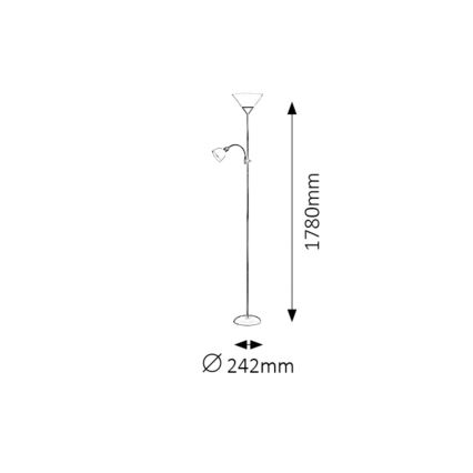 Rabalux - Lattialamppu 1xE27/100W+1xE14/25W/230V
