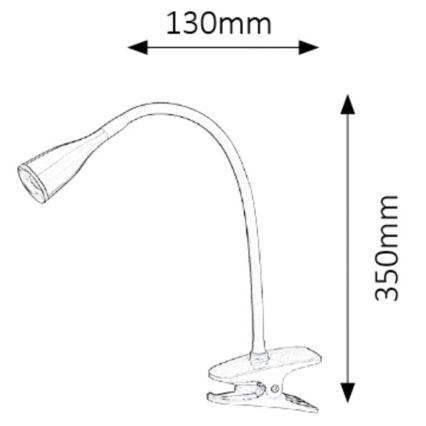 Rabalux - LED-pöytälamppu pidikkeellä 1xLED/4,5W/230V