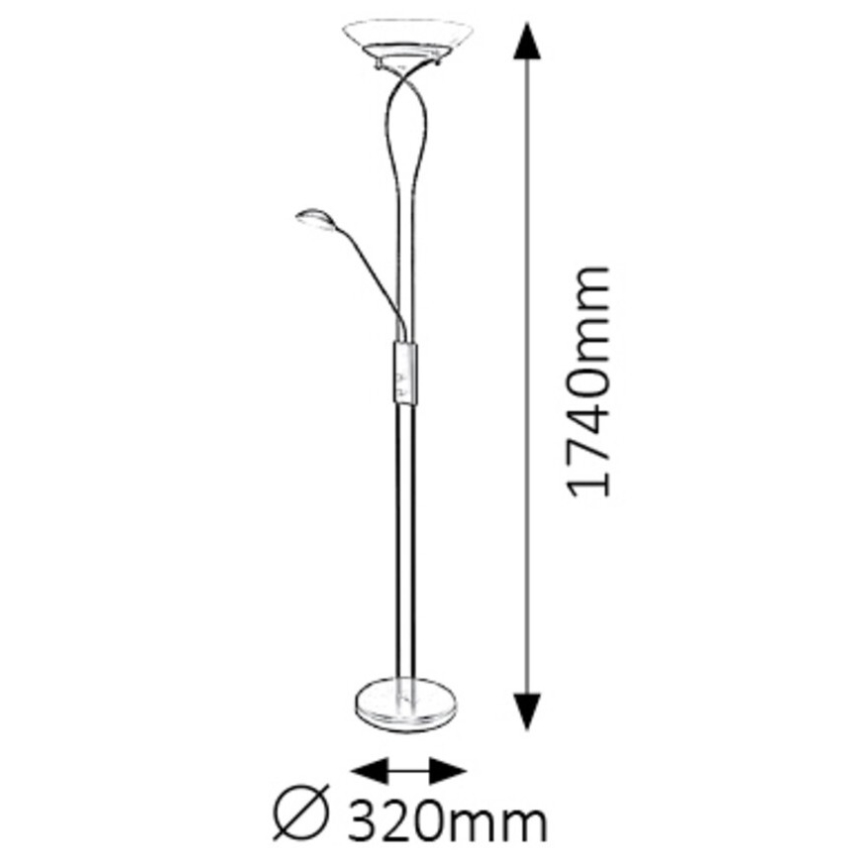Rabalux - Lattialamppu 2xE27/15W+1xG9/40W/230V musta