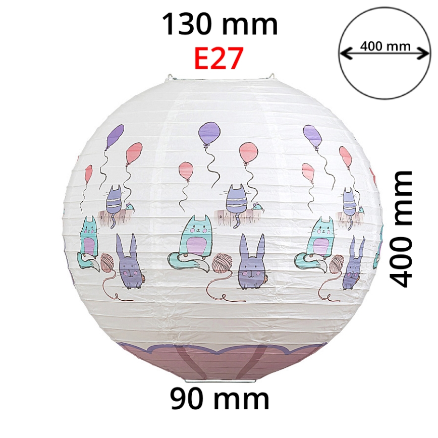 Rabalux 4632 - Lasten lampunvarjostin lasten kattokruunuille CATHY E27 halkaisija 40 cm