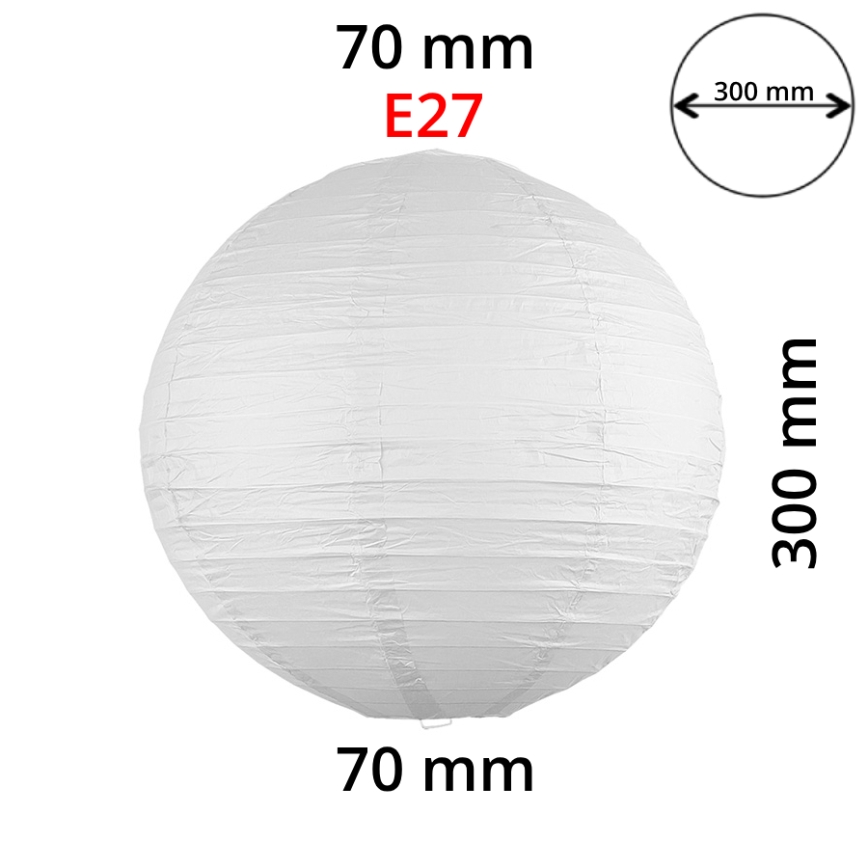 Rabalux 4894 - RICE-kattovalaisinvarjostin valkoinen E27 halkaisija 30 cm