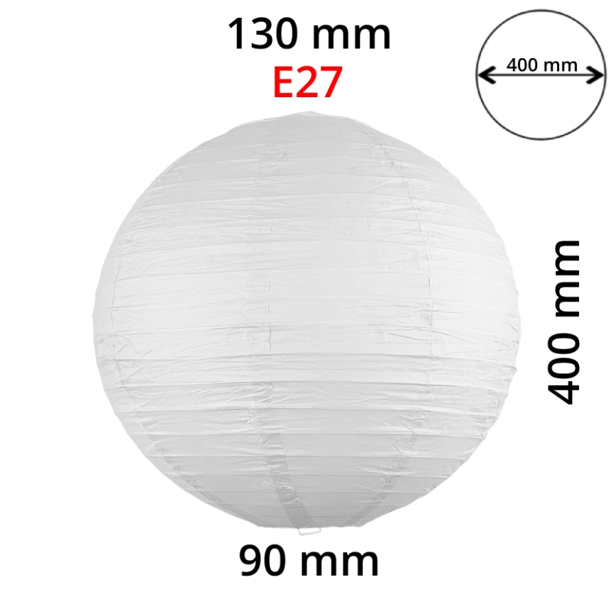Rabalux 4898 - Lampunvarjostin kattokruunulle RICE valkoinen E27 halkaisija 40 cm